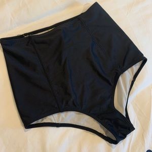 Black High Waisted Swim Bottoms